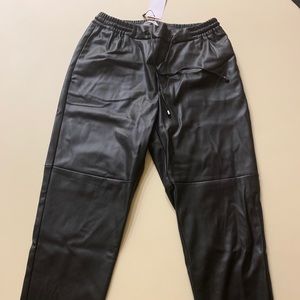 NWT Mango Leather Joggers